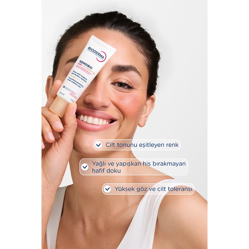  Bioderma Sensibio AR+ CC Cream SPF50+ Güneş Koruyuculu Kızarıklık Karşıtı Renkli Nemlendirici Krem 40 ML