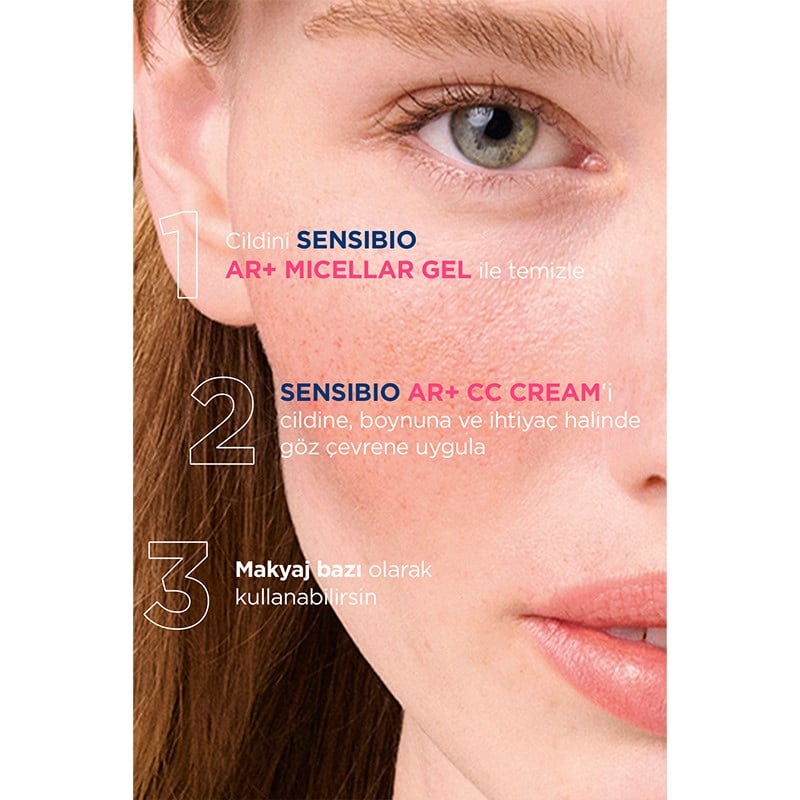  Bioderma Sensibio AR+ CC Cream SPF50+ Güneş Koruyuculu Kızarıklık Karşıtı Renkli Nemlendirici Krem 40 ML