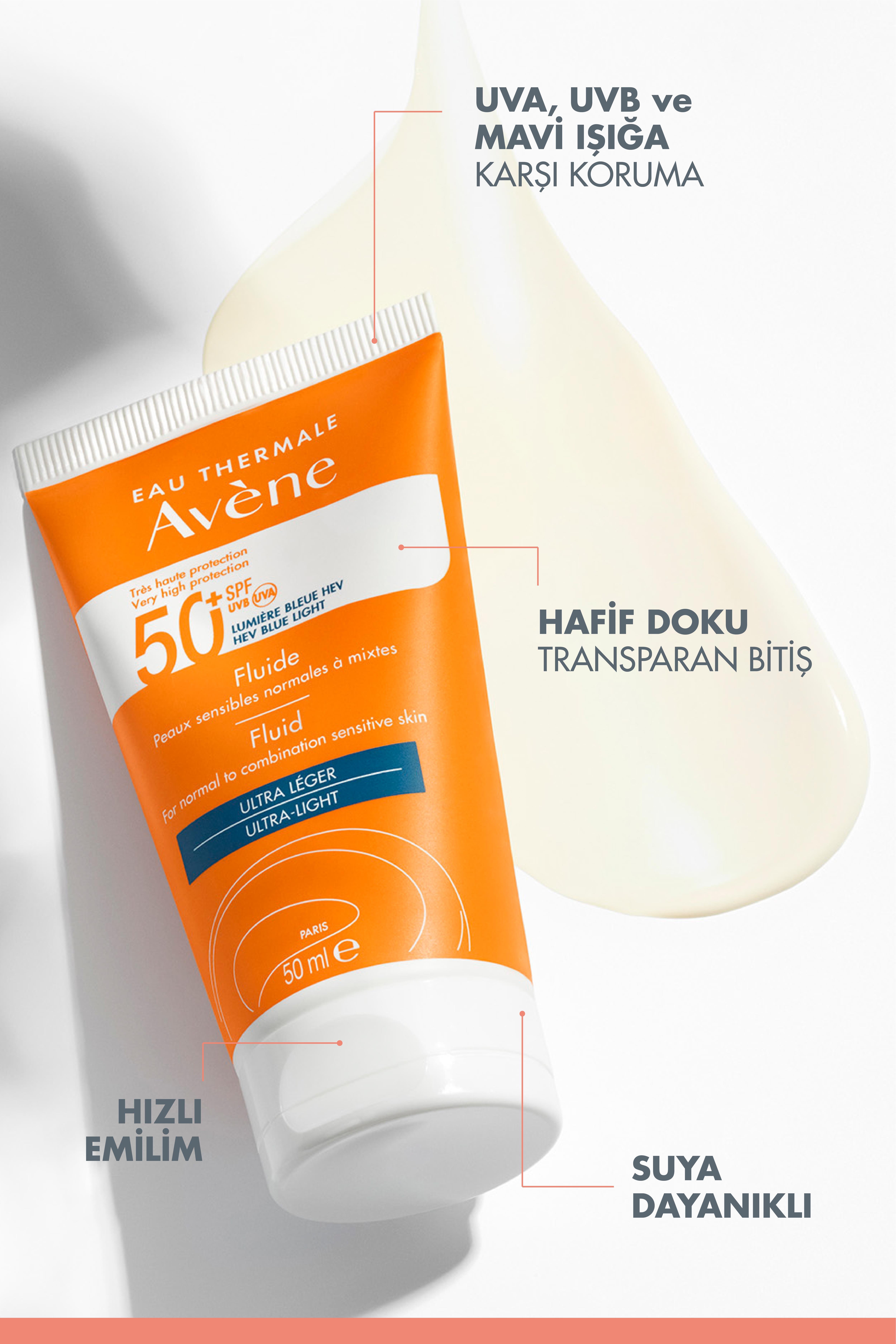 Avene Solaire SPF50+ Fluid Ultra Light 50 ml