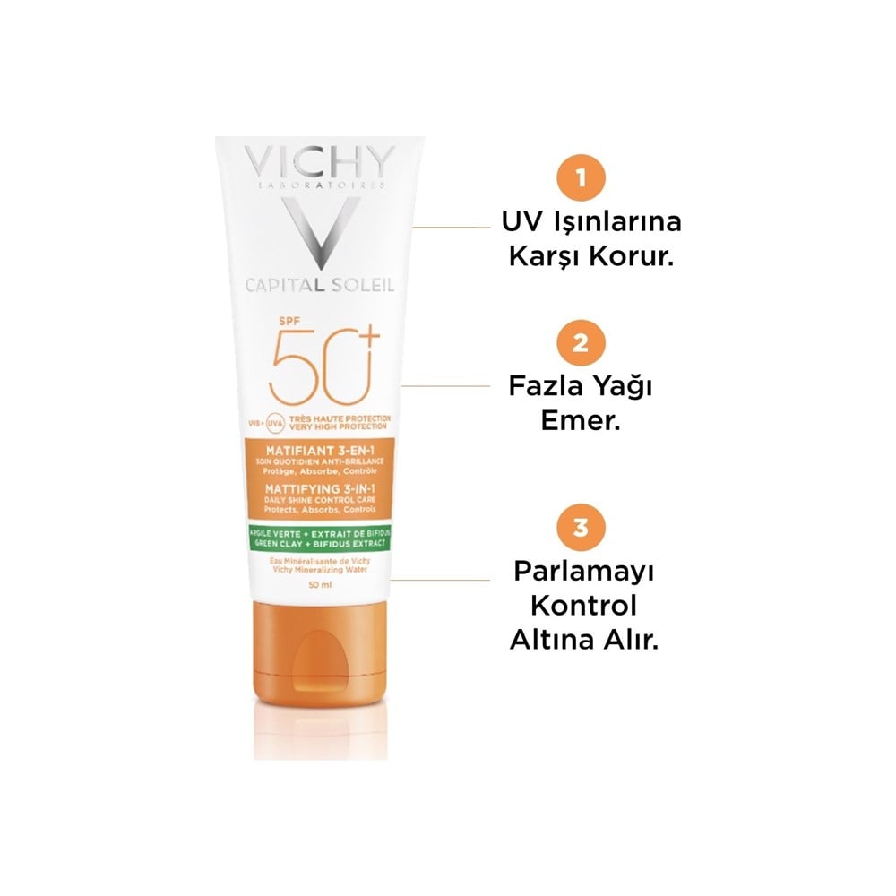 Capital Soleil Spf 50+ Matlaştırıcı Yüz Güneş Kremi