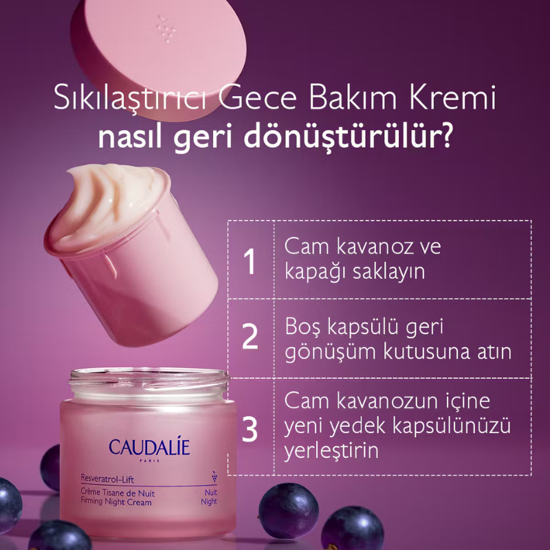 Caudalie Resveratrol Lift Sıkılaştırıcı Etkili Gece Bakım Kremi 50 ml - Refill