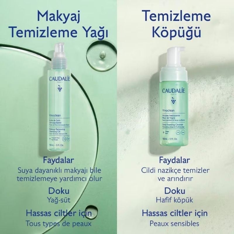 Caudalie Vinoclean Daily Cleanser İkili Avantajlı Ambalaj- Günlük Temizleme İkilisi