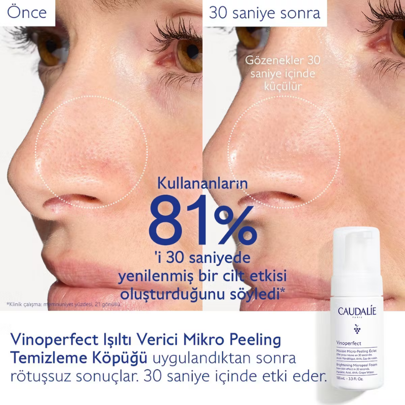 Caudalie Vinoperfect Işıltı Verici Mikro Peeling Temizleme Köpüğü 100 ml