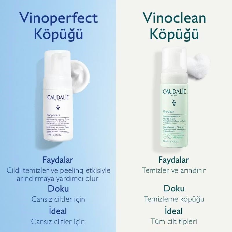 Caudalie Vinoperfect Işıltı Verici Mikro Peeling Temizleme Köpüğü 50 ml