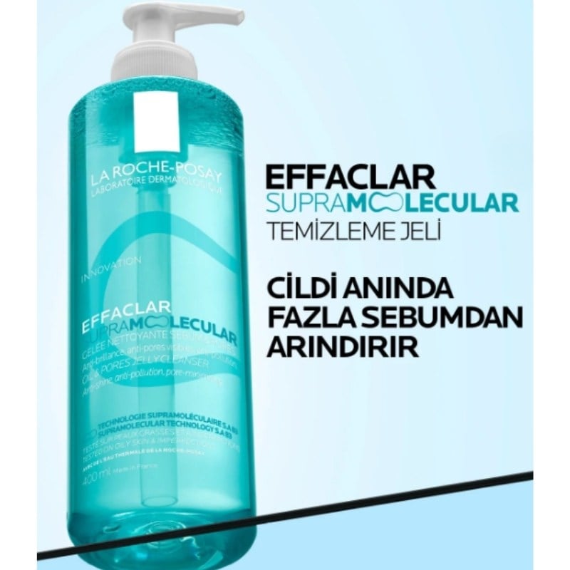 La Roche Posay Effaclar Supramolecular Karma ve Yağlı Ciltler İçin Gözenek Karşıtı Yüz Temizleme Jeli 400 ml