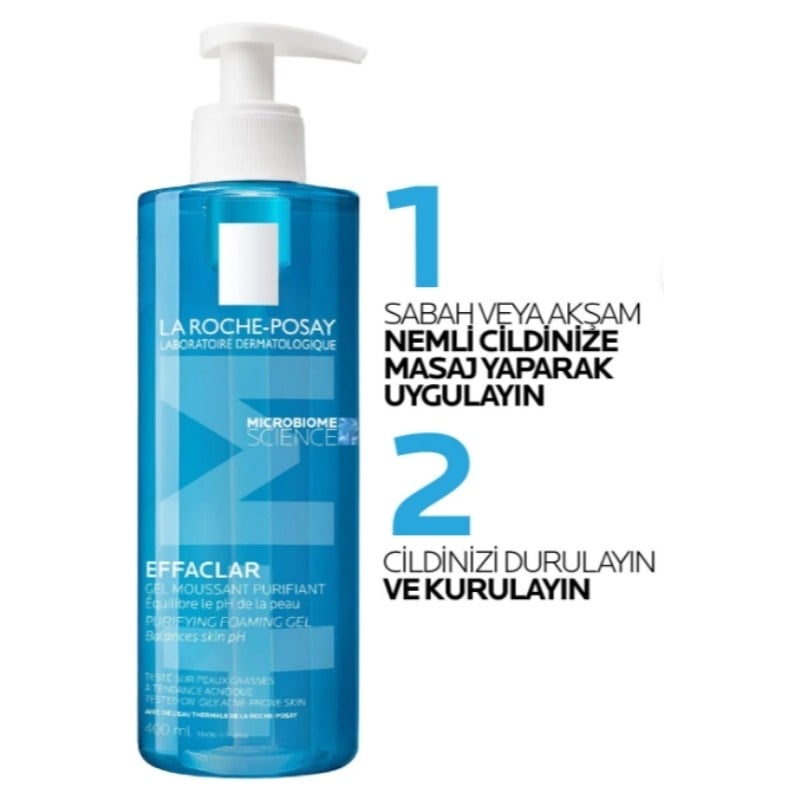 La Roche Posay Effaclar Yağlı ve Akneye Eğilimli Ciltler İçin Yüz Temizleme Jeli 400 ml X 2 Adet