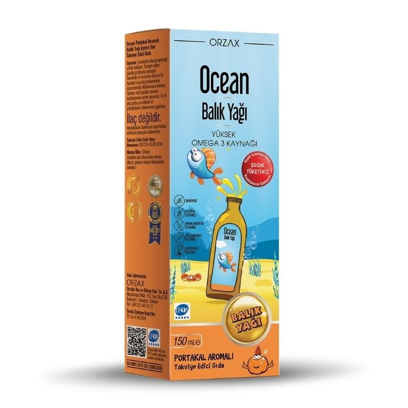 Ocean Portakallı Balık Yağı Surup Alana VM Şurup Hediye