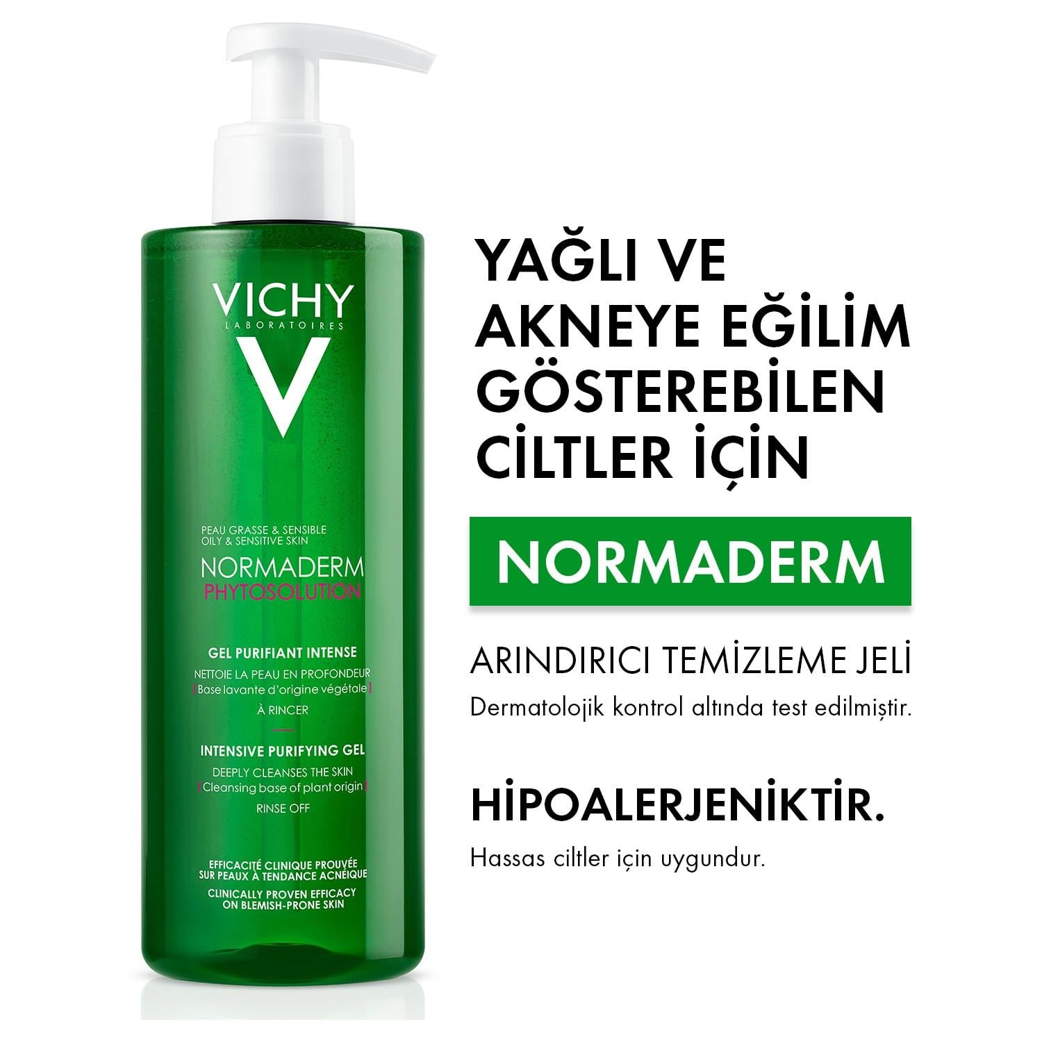 Vichy Normaderm Phytosolution Arındırıcı Yüz Temizleme Jeli 400 ml