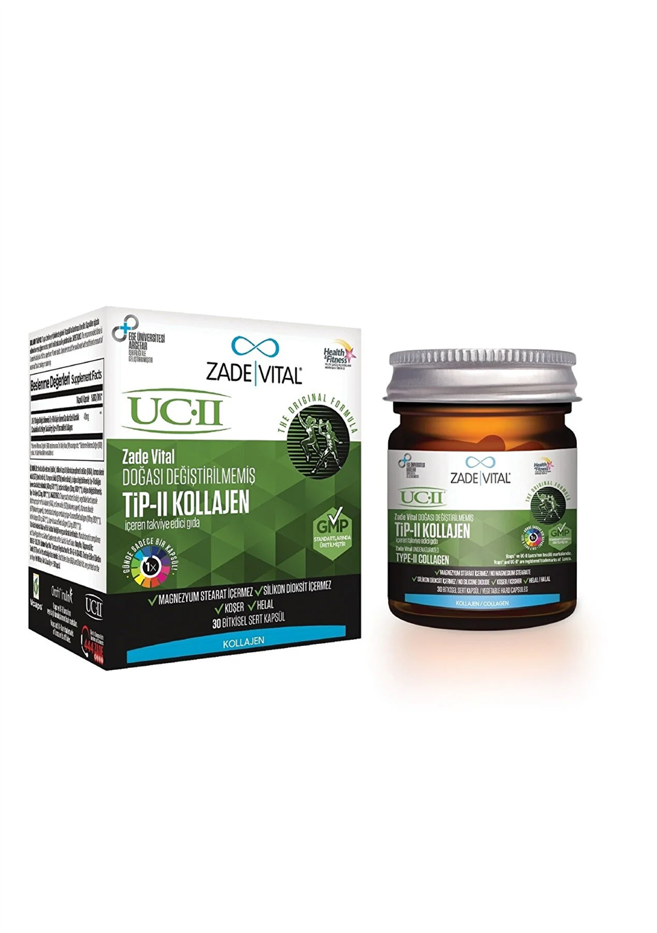 Zade Vital Tip 2 Collagen Takviye Edici Gıda 30 Bitkisel Sert Kapsül