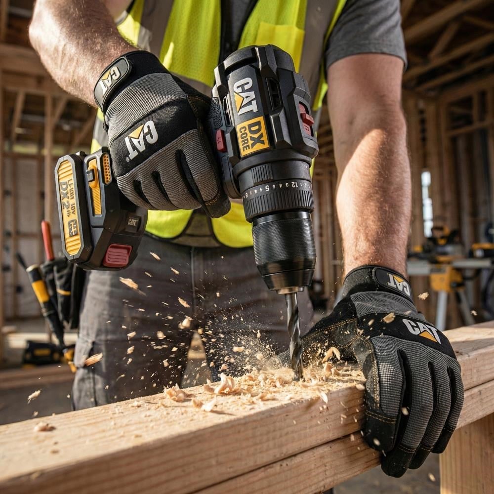 CAT DX1010.1 18Volt 2.0Ah Li-ion Çift Akülü Kömürsüz Profesyonel Şarjlı Darbeli Matkap + 20 Parça Delme Vidalama Uç Seti