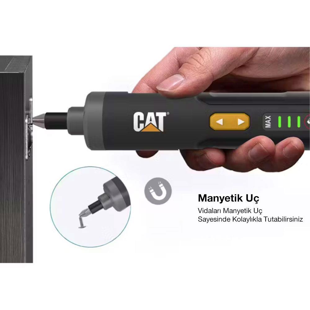 CAT DX1110 3.6Volt/1.5Ah. Li-ion Akıllı Şarjlı Tornavida + 26 adet Bits Uç