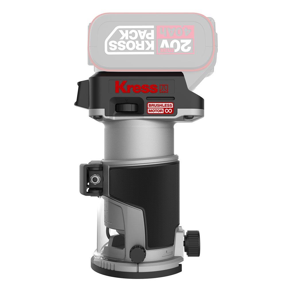 Kress KUD26.91 20Volt Kömürsüz 6/8mm Devir Ayarlı Şarjlı Profesyonel Avuç İçi El Frezesi Formika Tıraşlama (Akü Dahil Değildir)