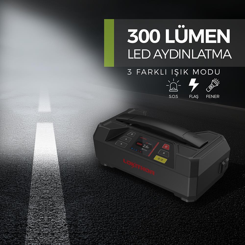 Lokithor JTC4250 12V/220V 4250Amp LiFePO4 Akıllı Akü Test + Akü Takviye + Akü Şarj Cihazı