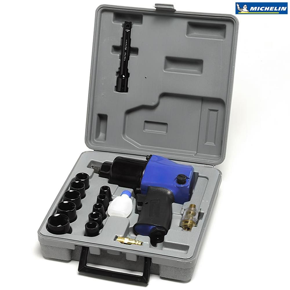 Michelin MCF1384 1/2″ 650Nm Profesyonel Havalı Somun Sıkma/Sökme + 10 Parça Aksesuar Seti