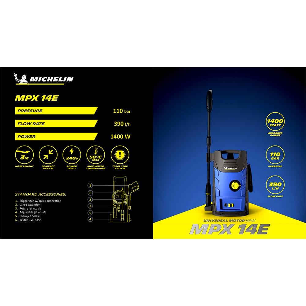 Michelin MPX14E 1400Watt 110Bar Basınçlı Yıkama