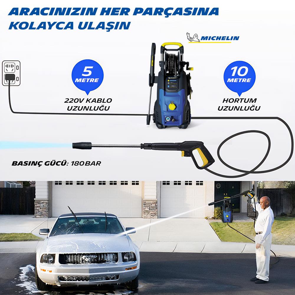 Michelin MPX30EHB 3000Watt 180Bar İndüksiyon Motorlu Profesyonel Basınçlı Yıkama