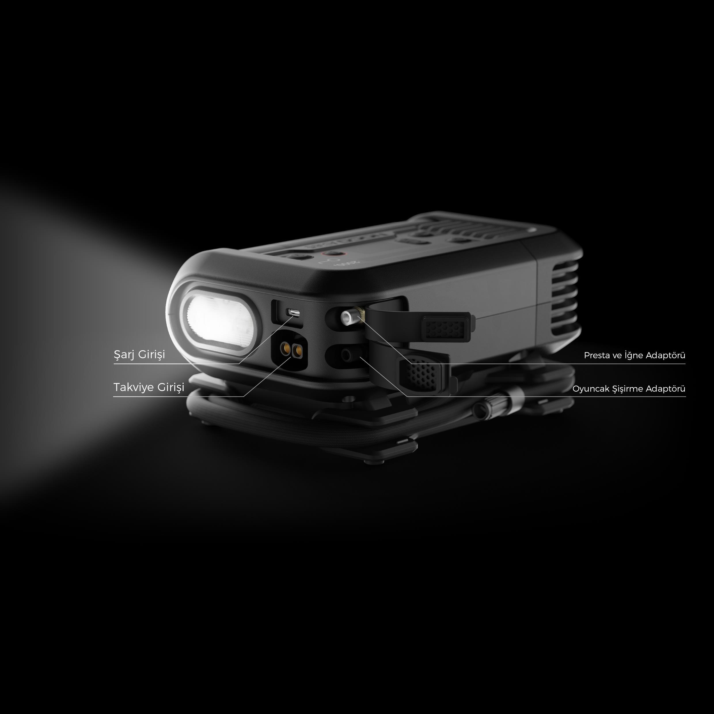 NOCO AX65 12V Lityum 2000Amp Akıllı Akü Takviye + Pompa + Powerbank + Led Lamba