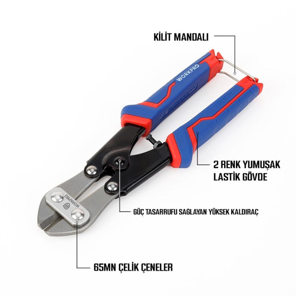 WORKPRO WP216001 200mm Profesyonel Tel Kesme Makası