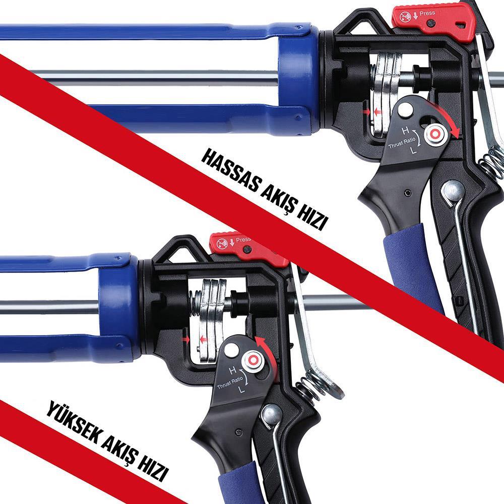 WORKPRO WP224001 230mm Ağır Hizmet Tipi Metal Silikon/Mastik Tabancası