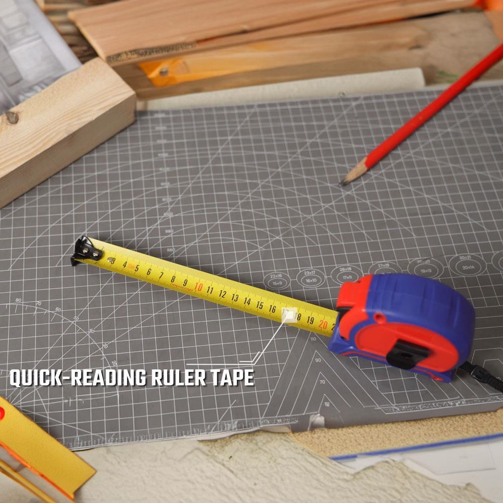 WORKPRO WP261041 5Mx25mm Naylon Kaplama Sarı Çift Taraflı Manyetik Çelik Şerit Metre