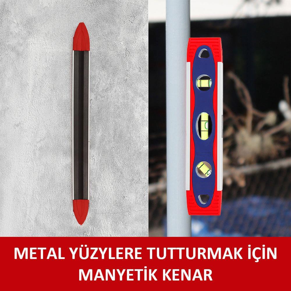 WORKPRO WP262027 225MM Manyetik Şoka Dayanıklı Torpedo Su Terazisi