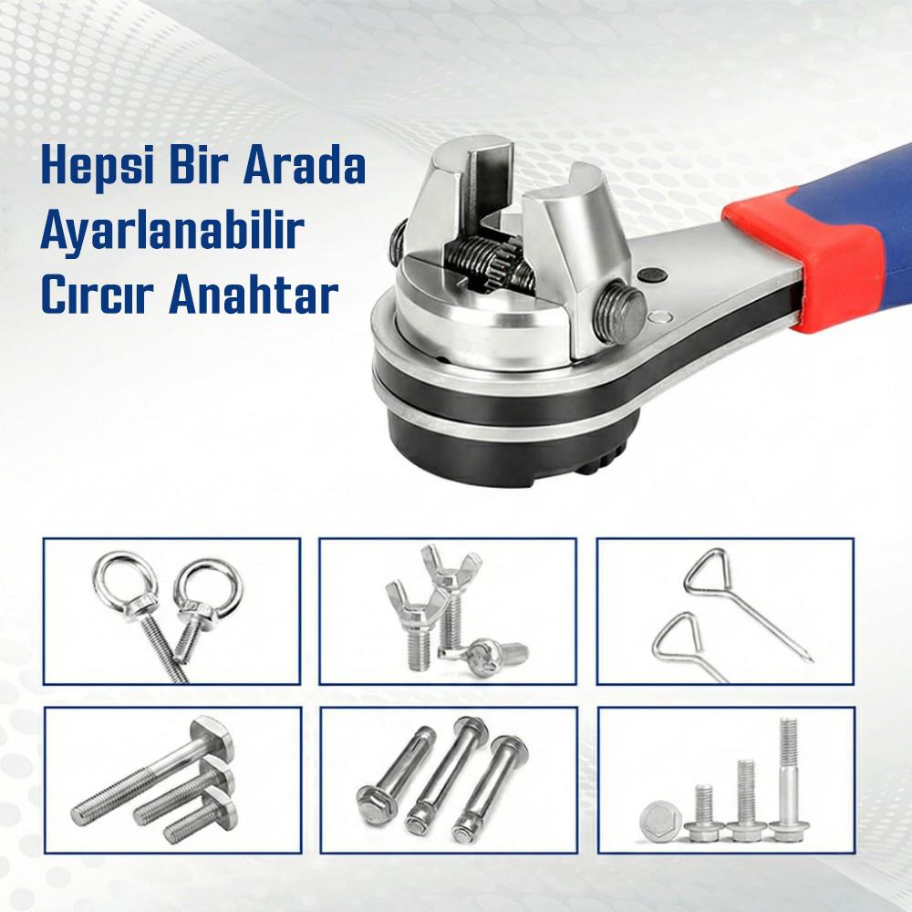 WORKPRO WP272063 7-22mm CR-V Profesyonel Ayarlanabilir 200mm Cırcır Anahtar