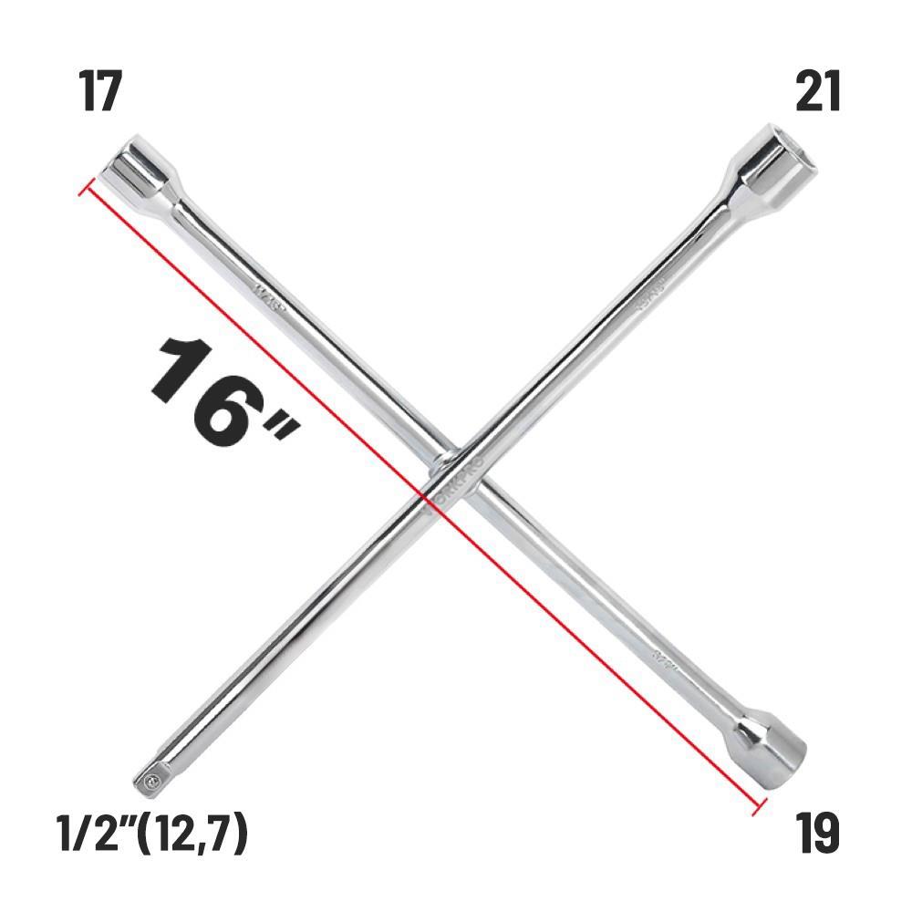 WORKPRO WP314006 17 19 21 1/2’’ Cr-V 400mm 4 Kollu Profesyonel Bijon Anahtarı