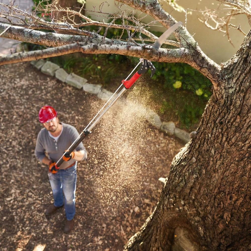 WORKPRO WP333006 270cm 2 IN 1 Teleskobik Saplı Profesyonel Ağaç Budama Testeresi ve 25mm Dal Budama Makası