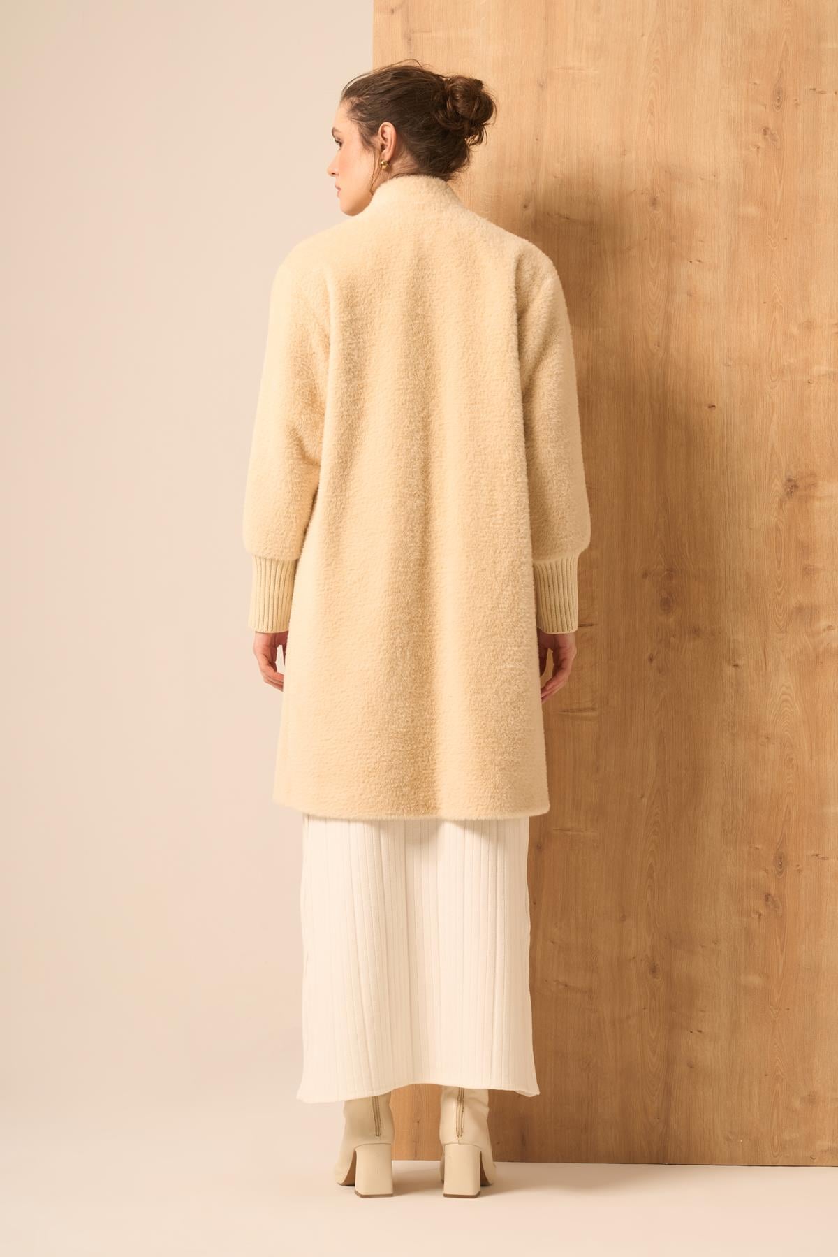 Firoy Kadın Angora Kaban  Beige