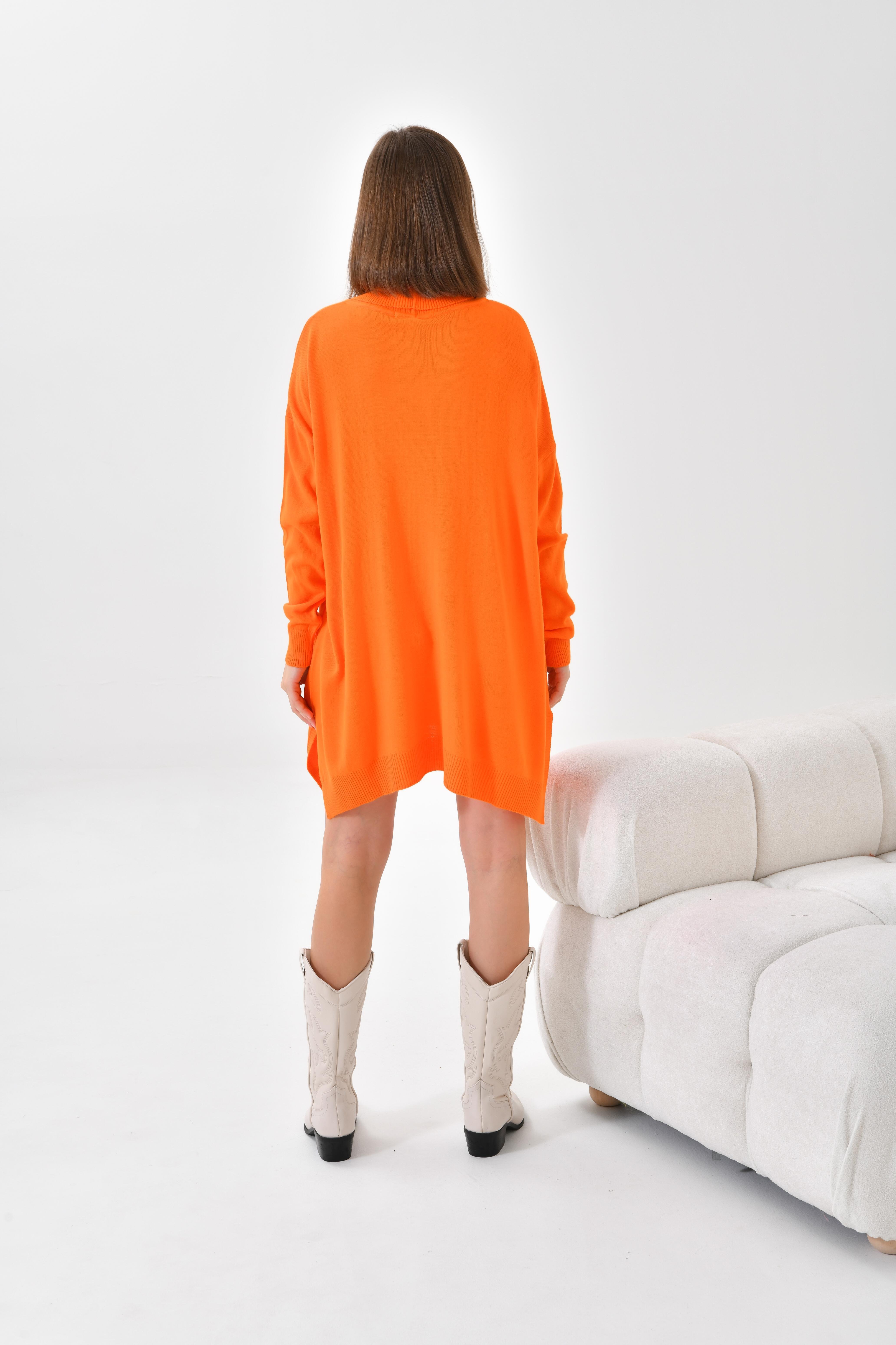 Firoy Kadın Basic Tunik  Orange