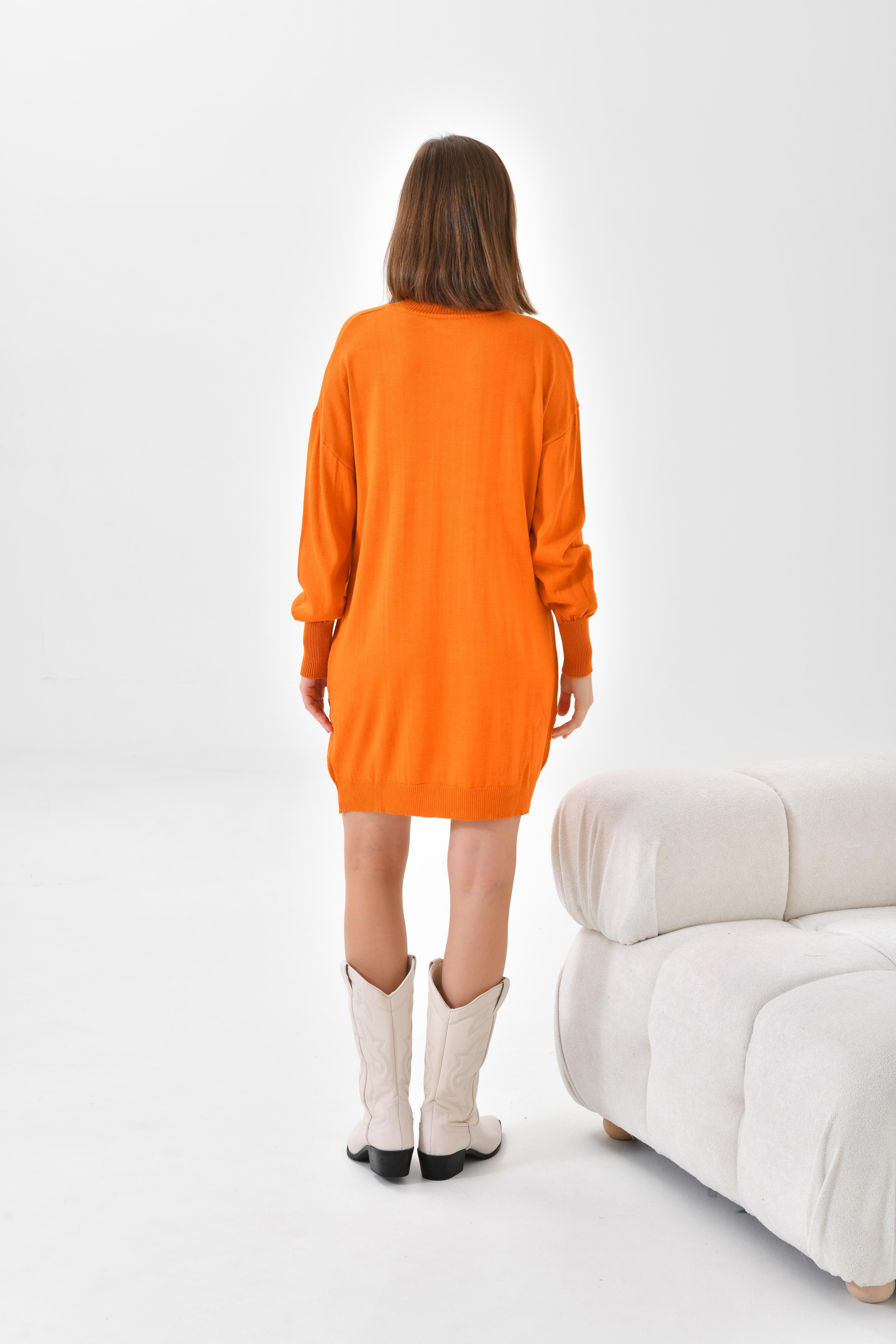 Firoy Kadın Basic Tunik  Orange