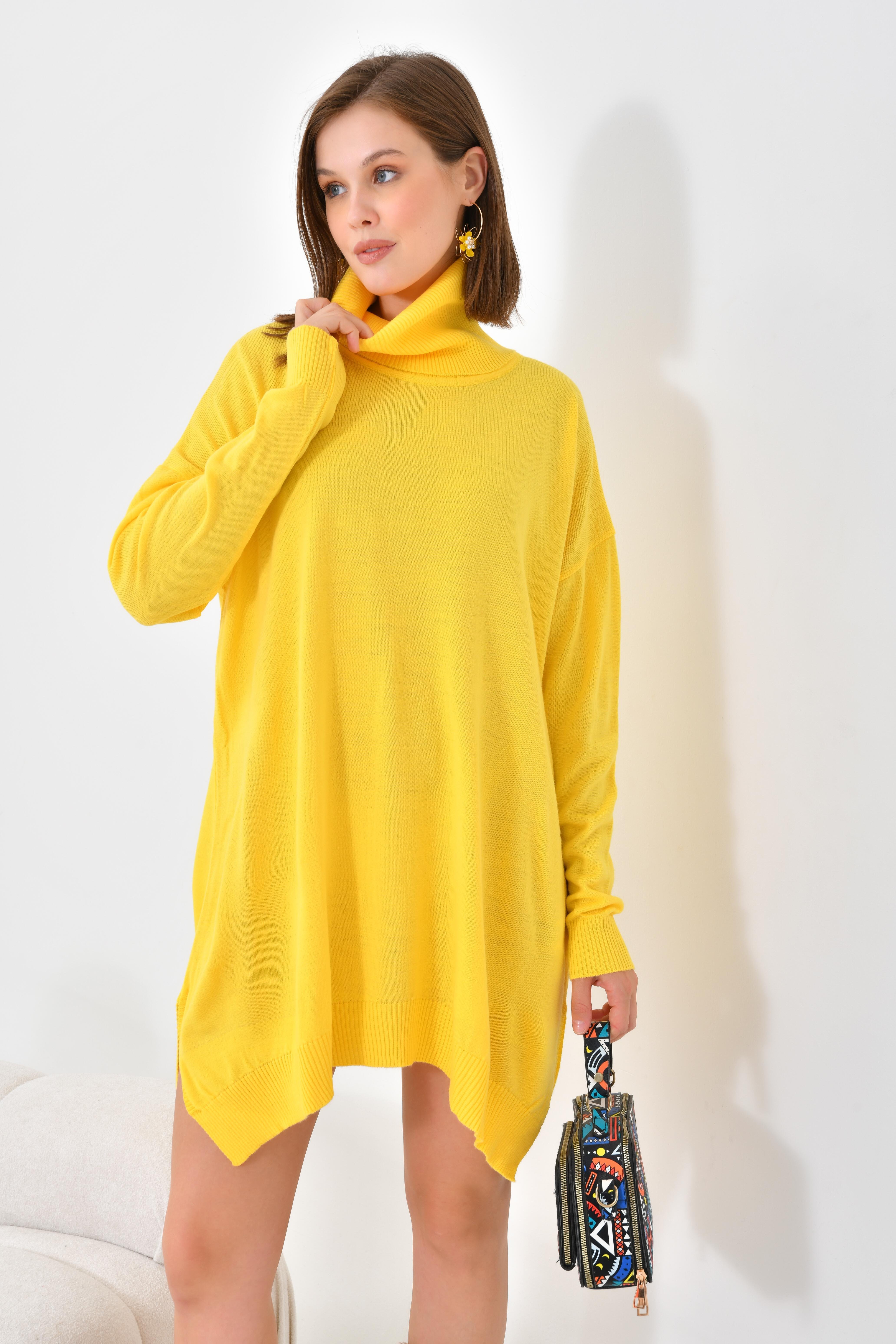 Firoy Kadın Basic Tunik  Sarı