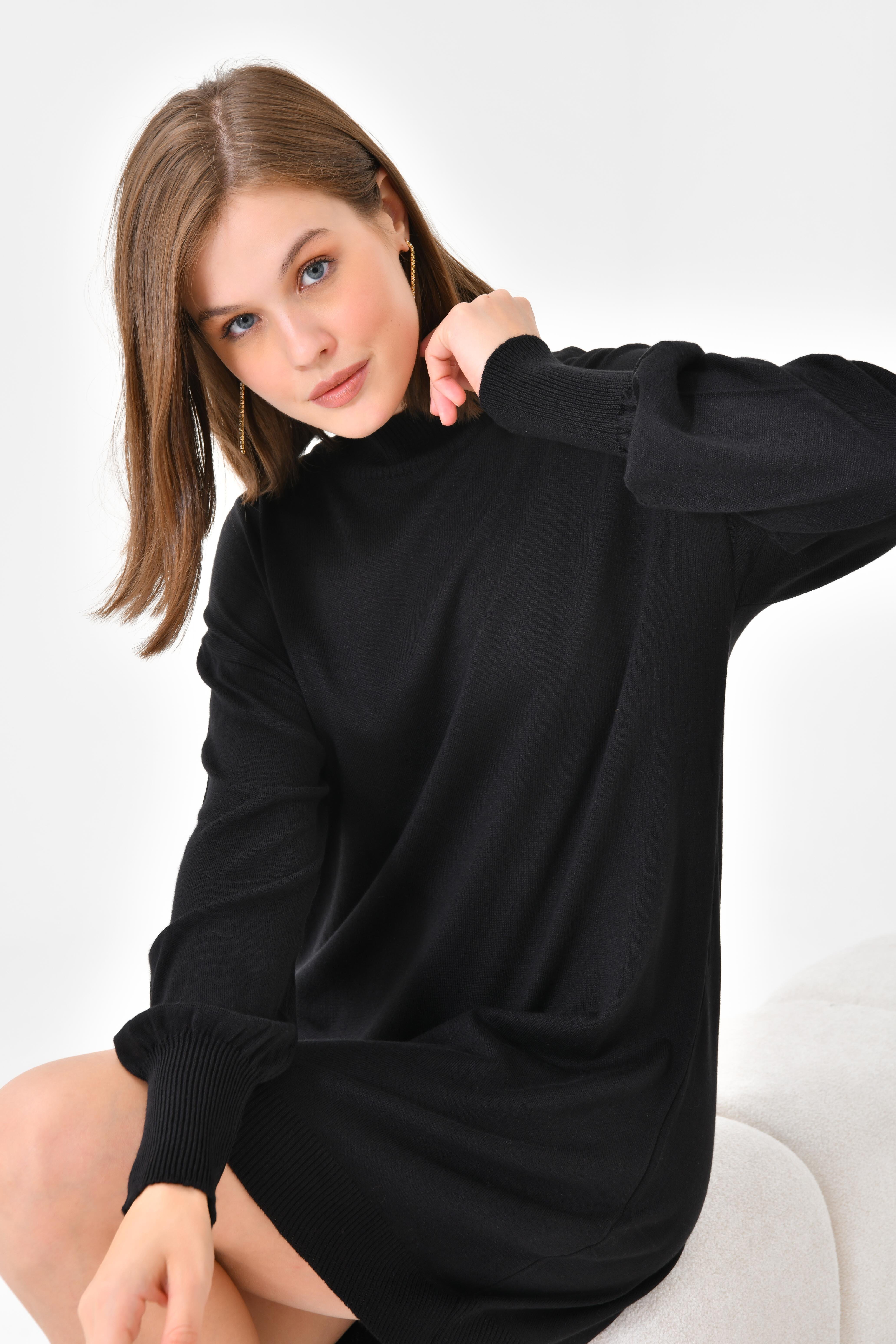 Firoy Kadın Basic Tunik  Siyah