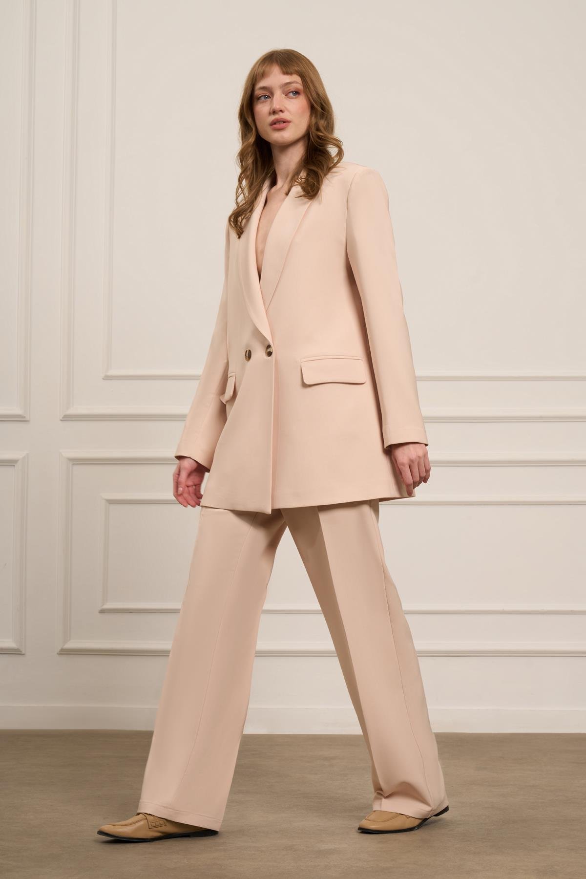 Firoy Kadın Blazer Takım  Beige