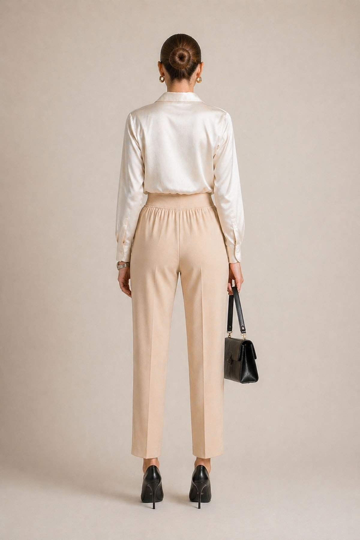 Firoy Kadın Double Pantolon  Beige