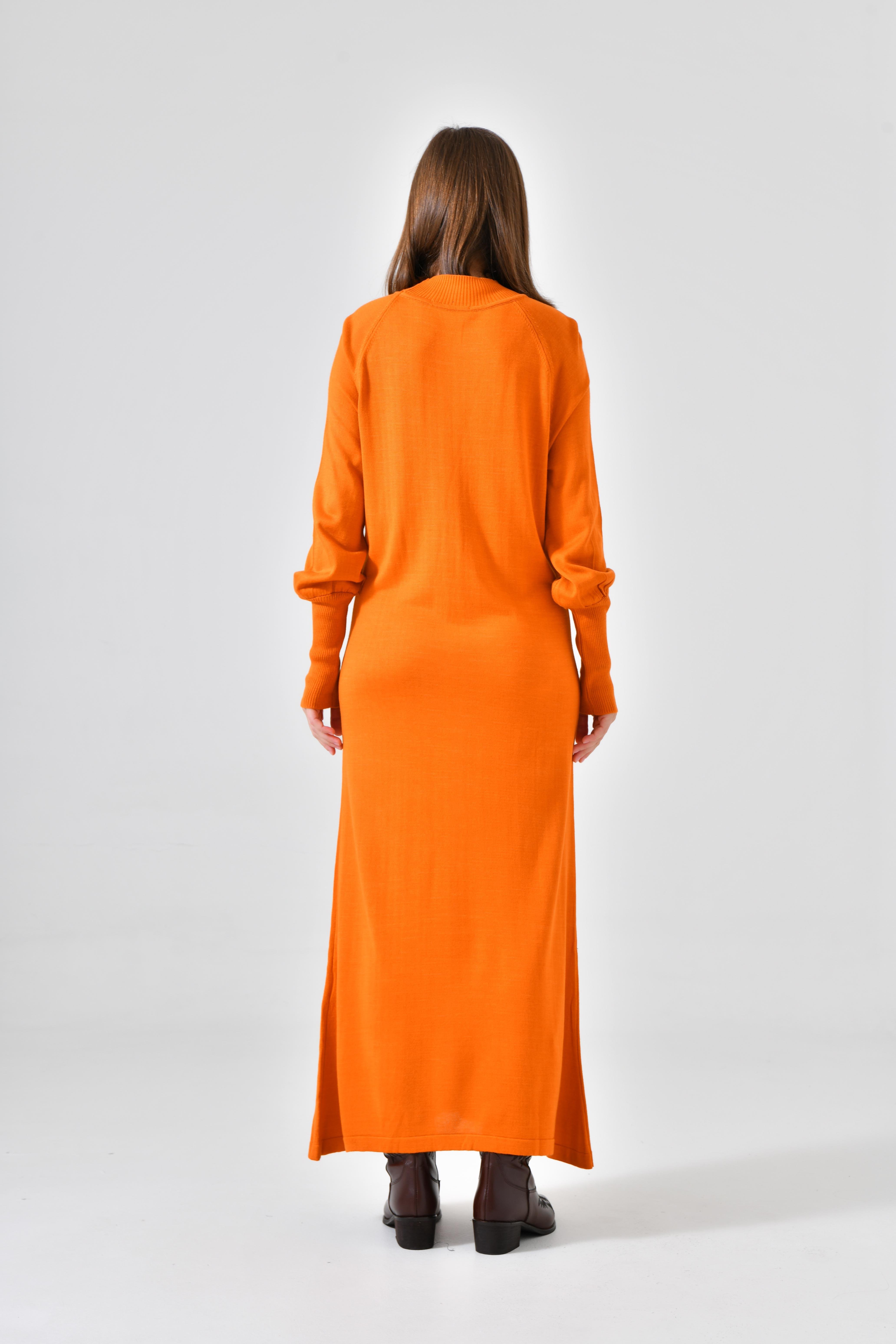 Firoy Kadın Düz Basic Tunik  Orange