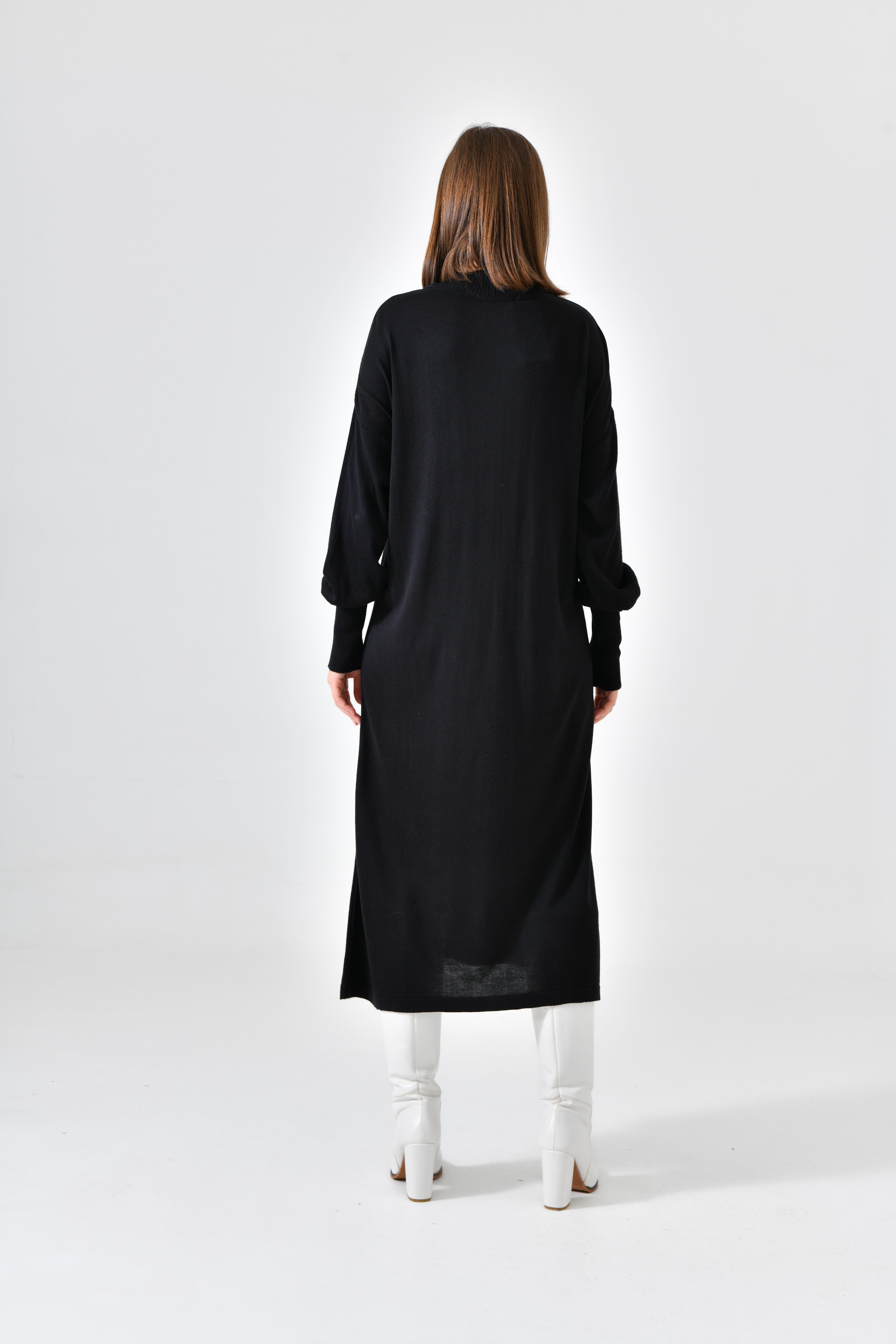 Firoy Kadın DÜz Basic Tunik  Siyah