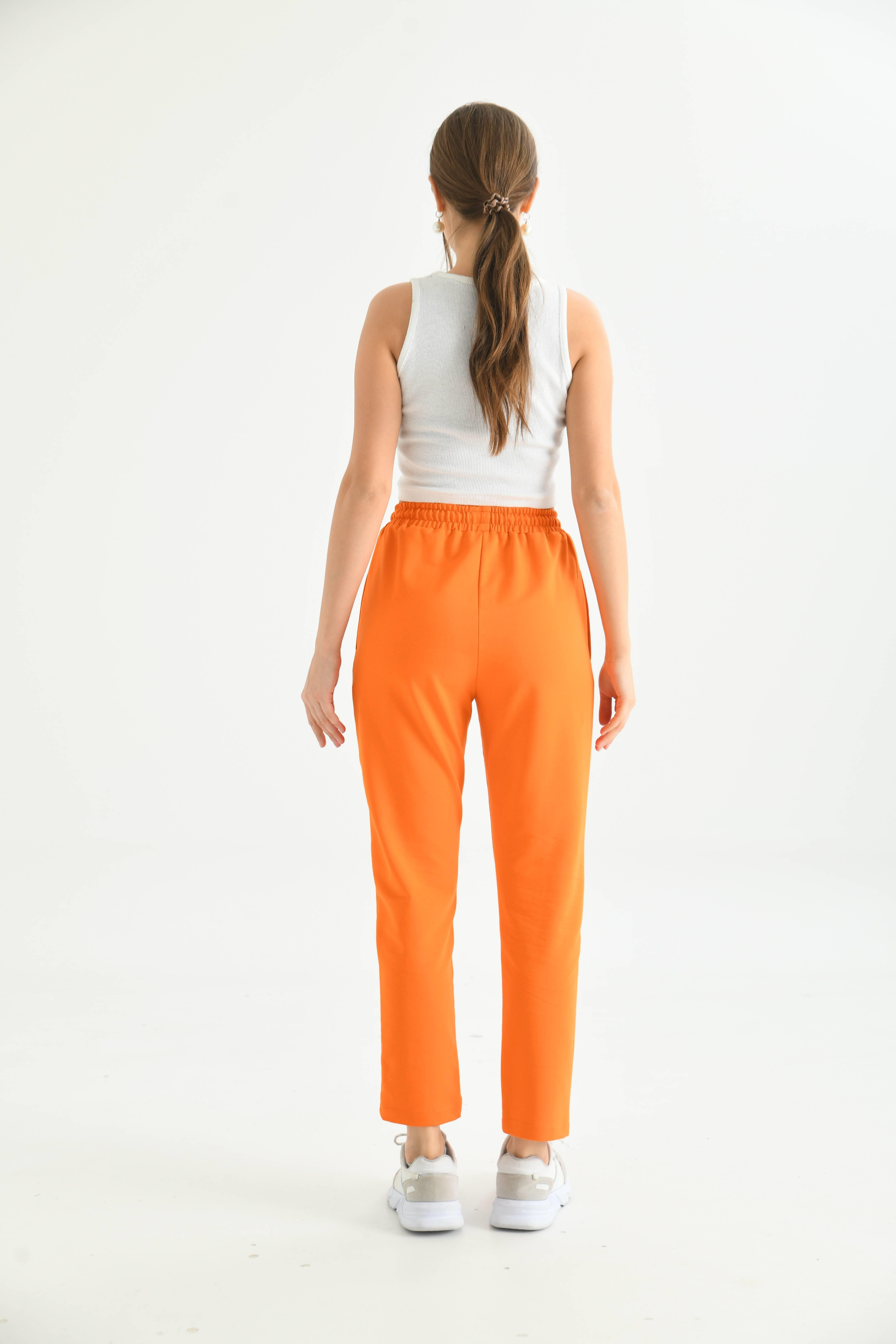 Firoy Kadın İki İp Pantolon  Orange
