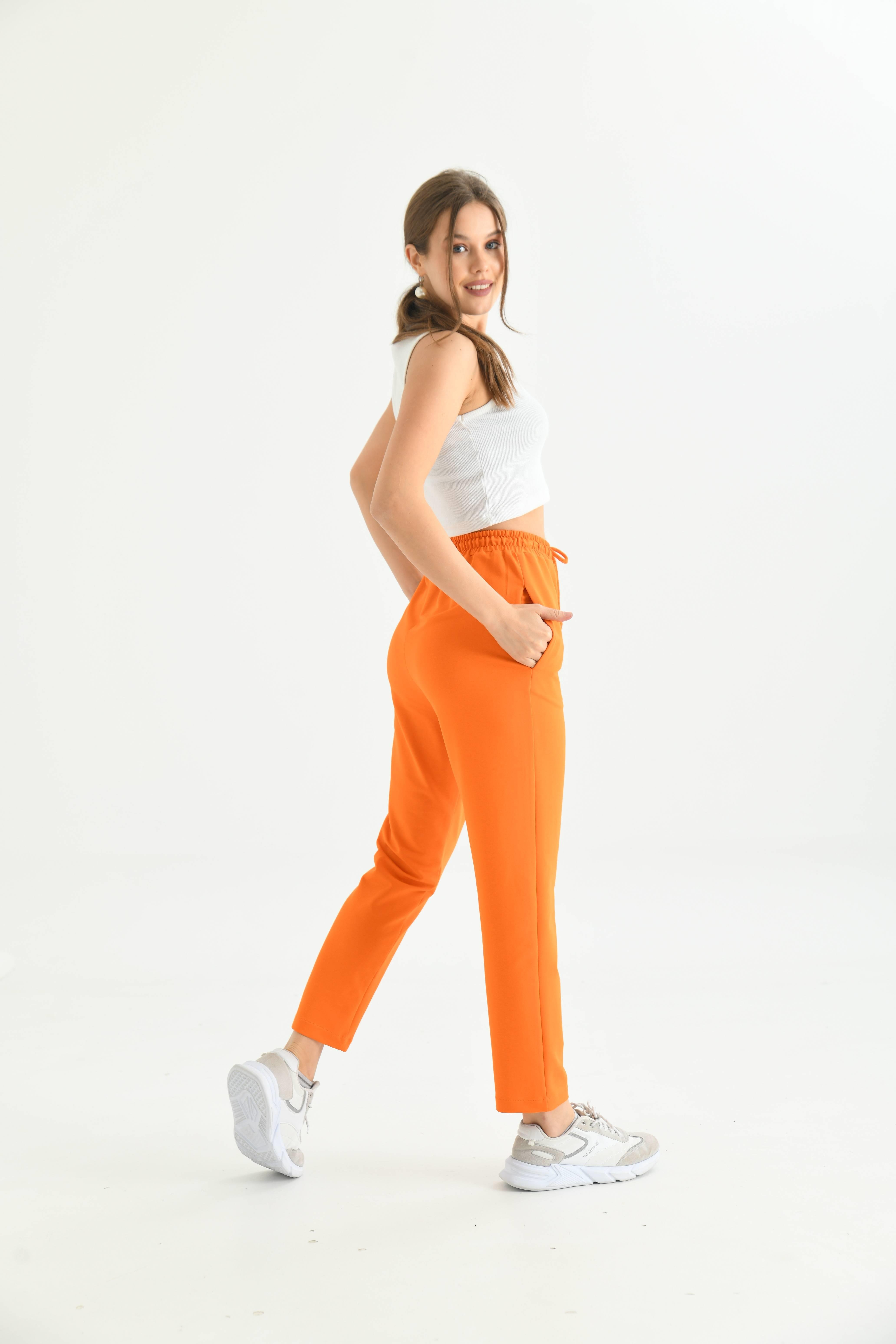 Firoy Kadın İki İp Pantolon  Orange