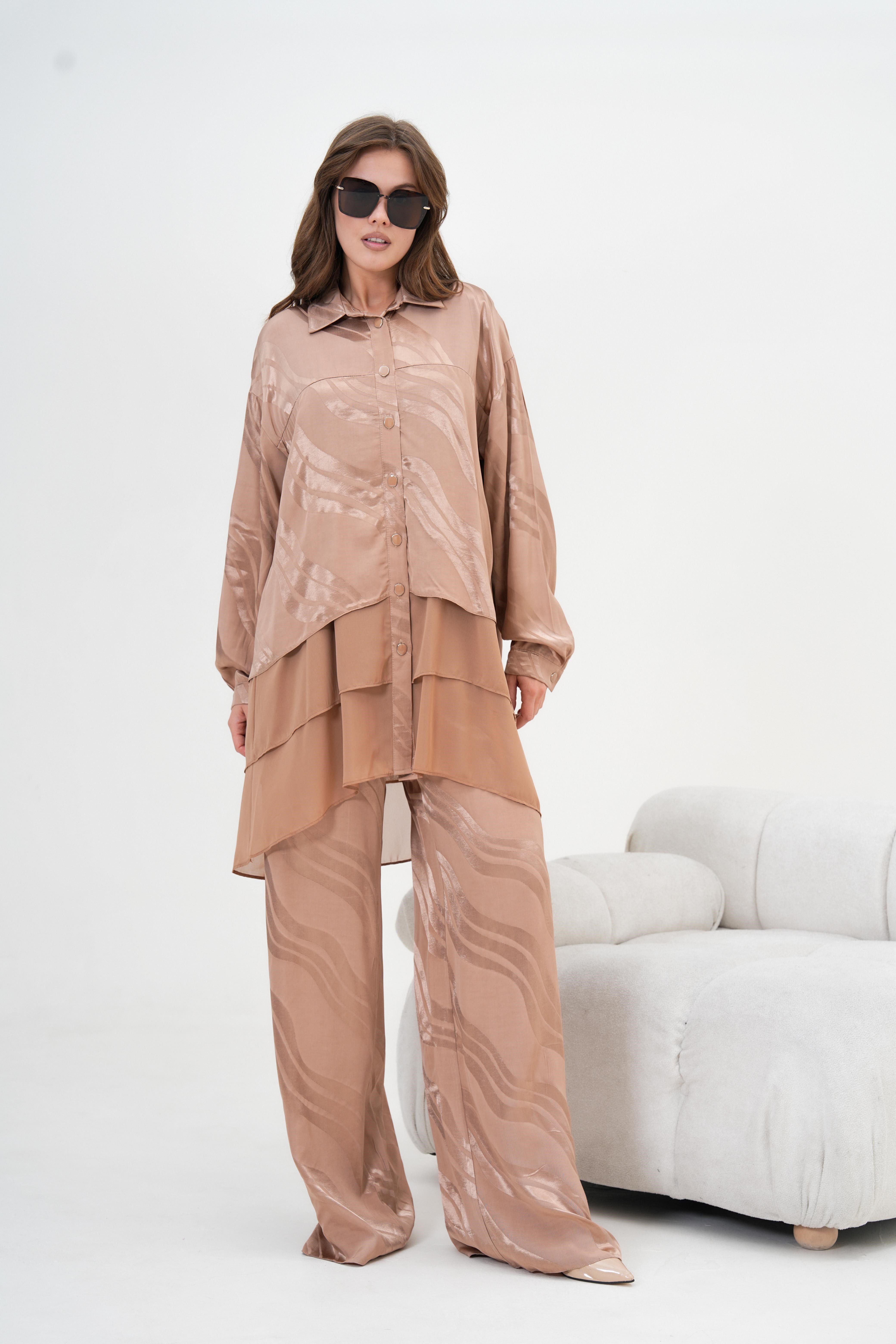 Firoy Kadın Jakar Takım  Beige