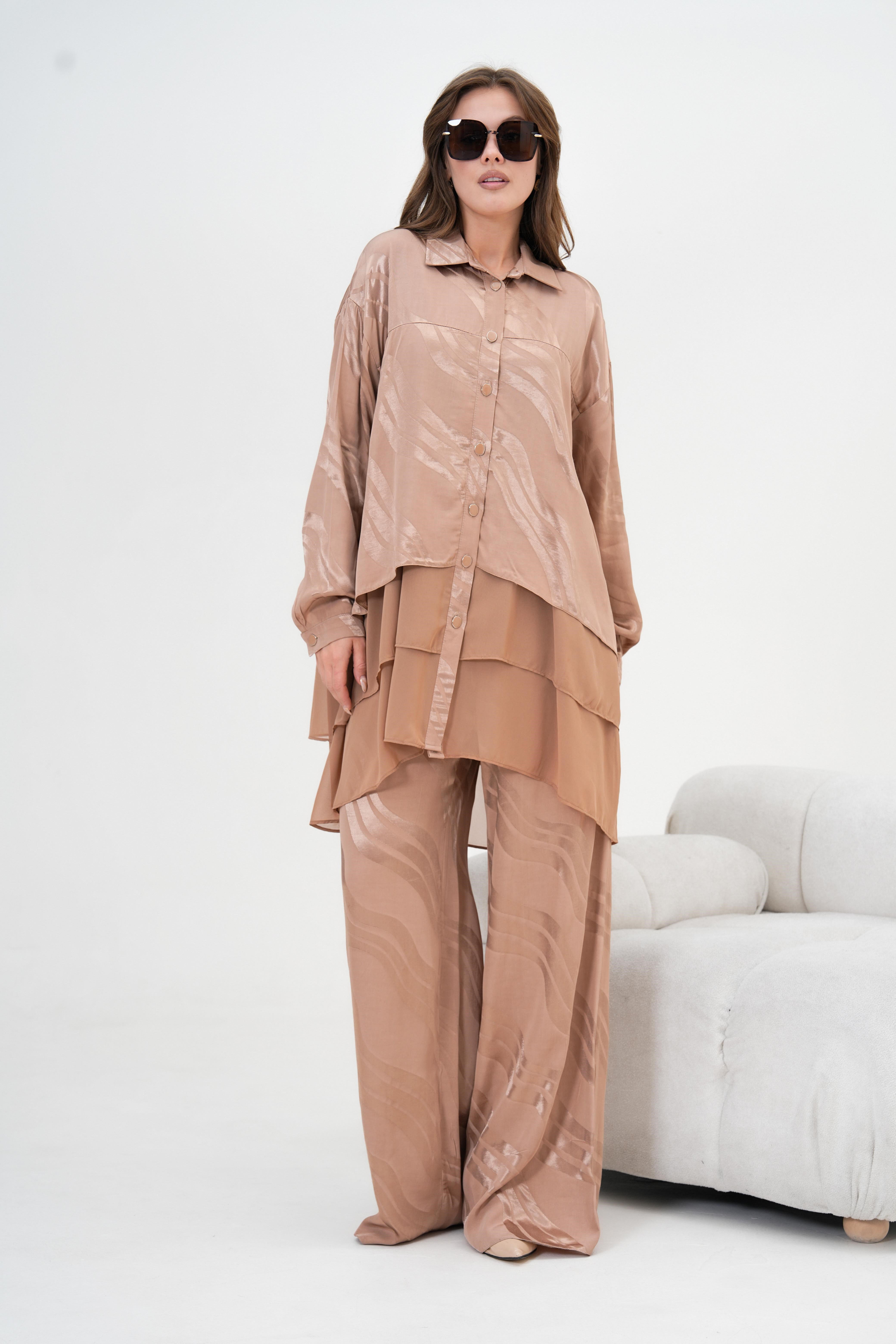 Firoy Kadın Jakar Takım  Beige
