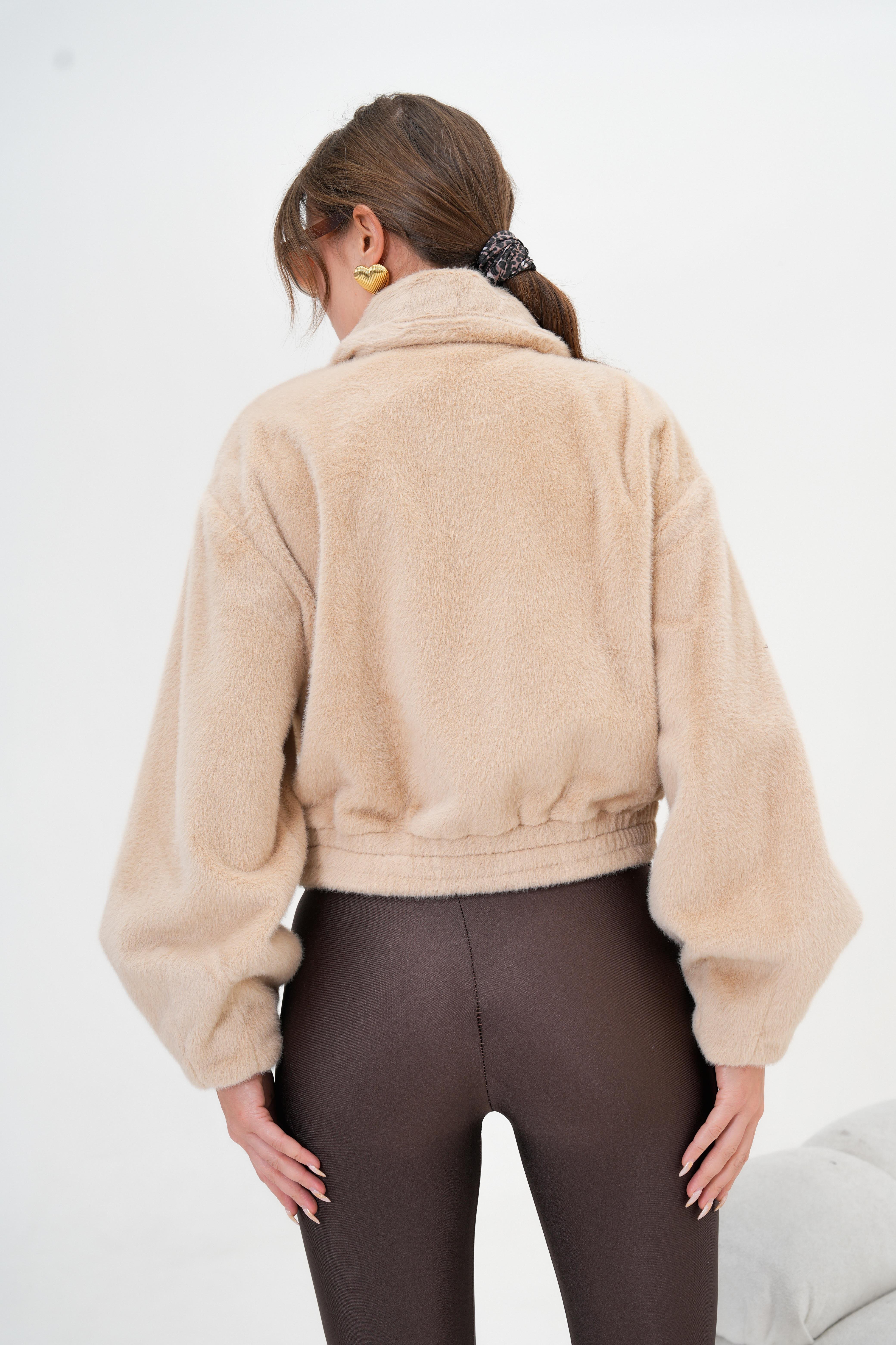 Firoy Kadın Kaşmir Mont  Beige