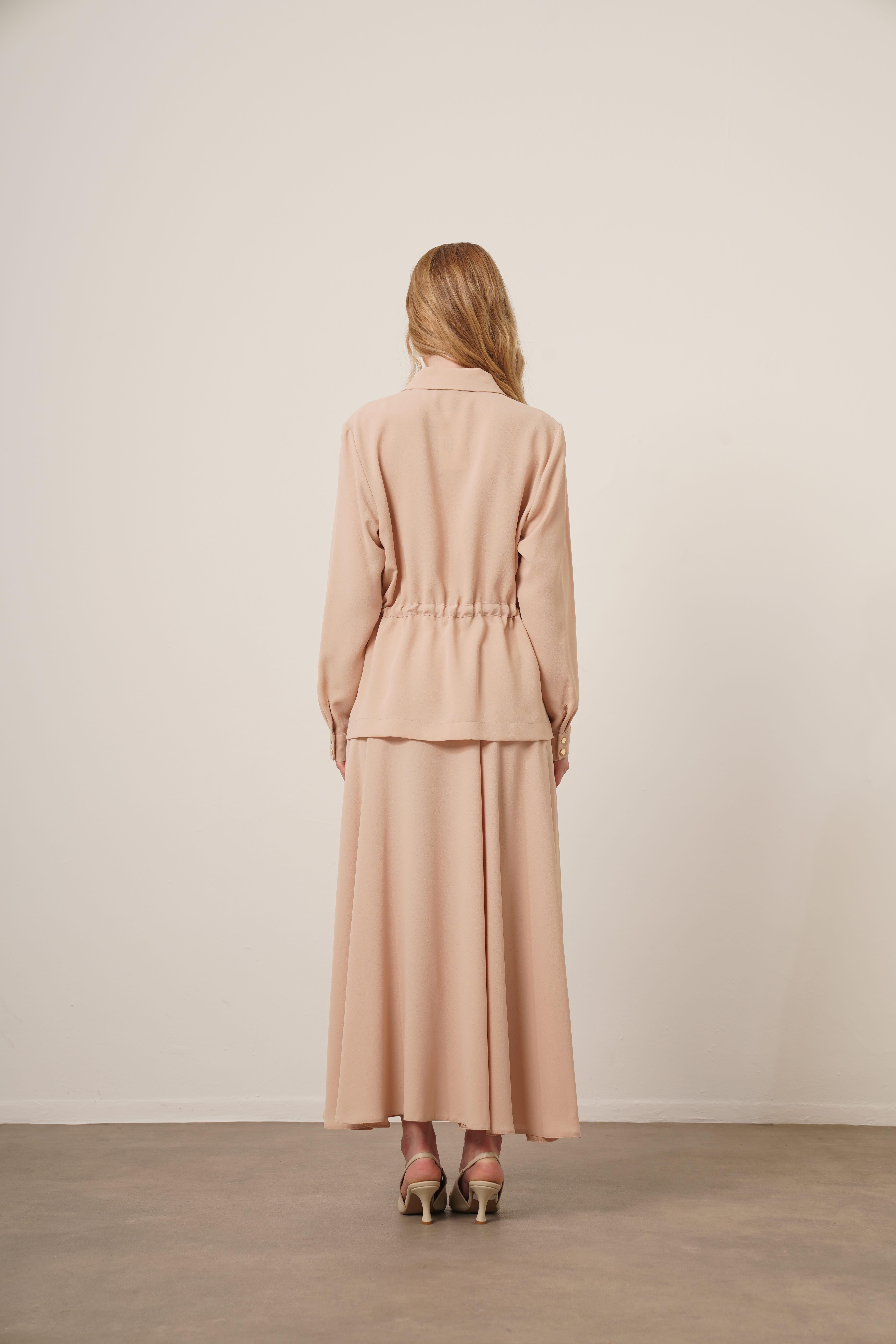 Firoy Kadın Melise Crep Takım  Beige