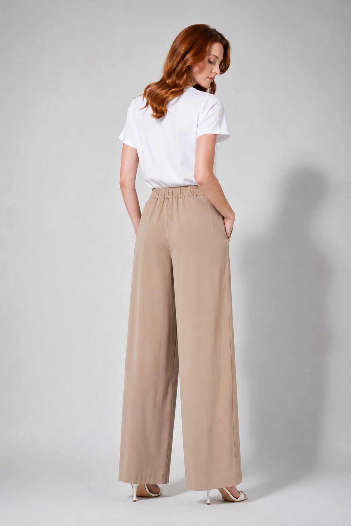 Firoy Kadın Ön Pliseli Şalvar Pantolon  Beige