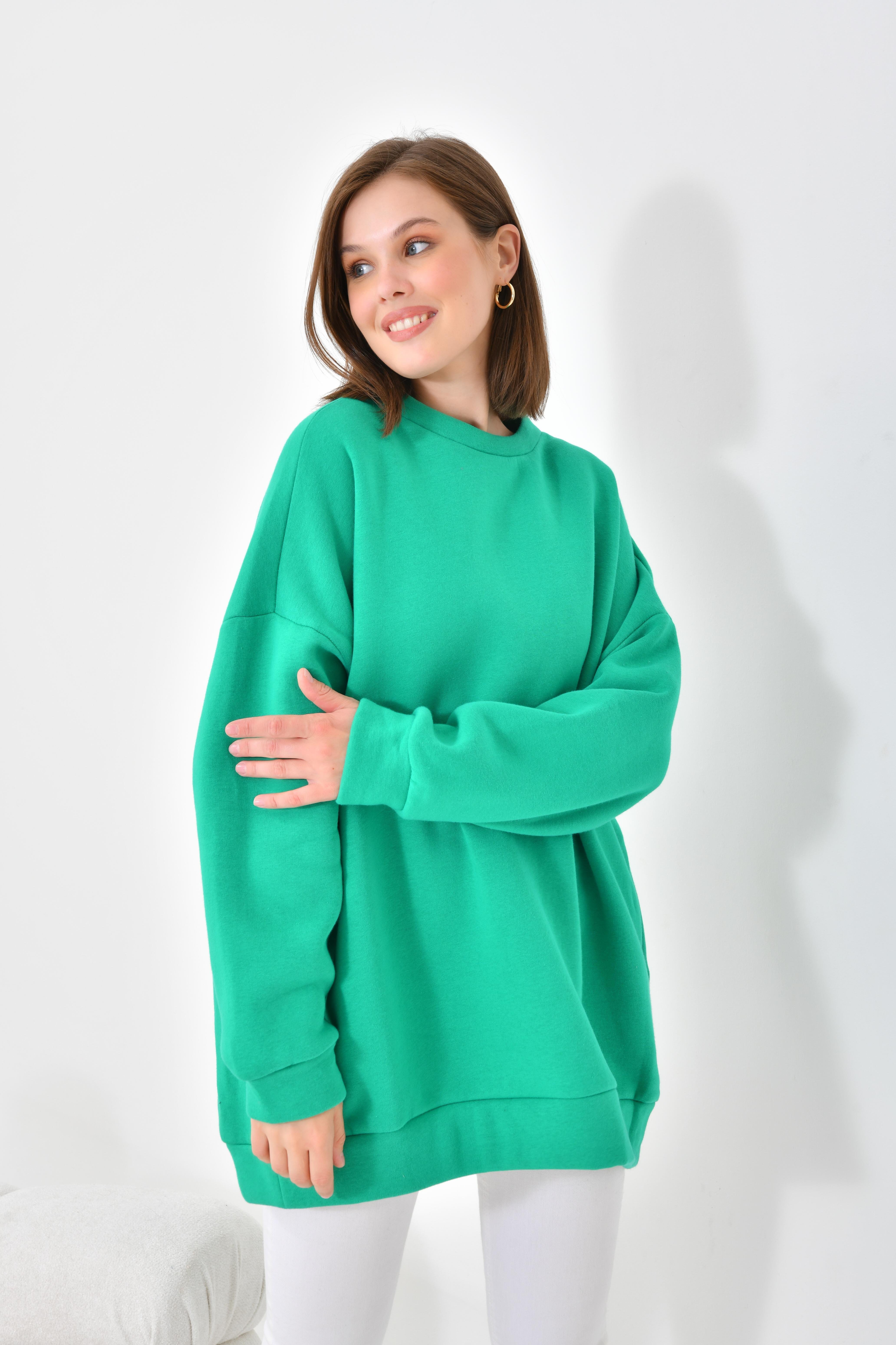 Firoy Kadın Oversize 3 İp Şardonlu Sweatshirt  Benetton