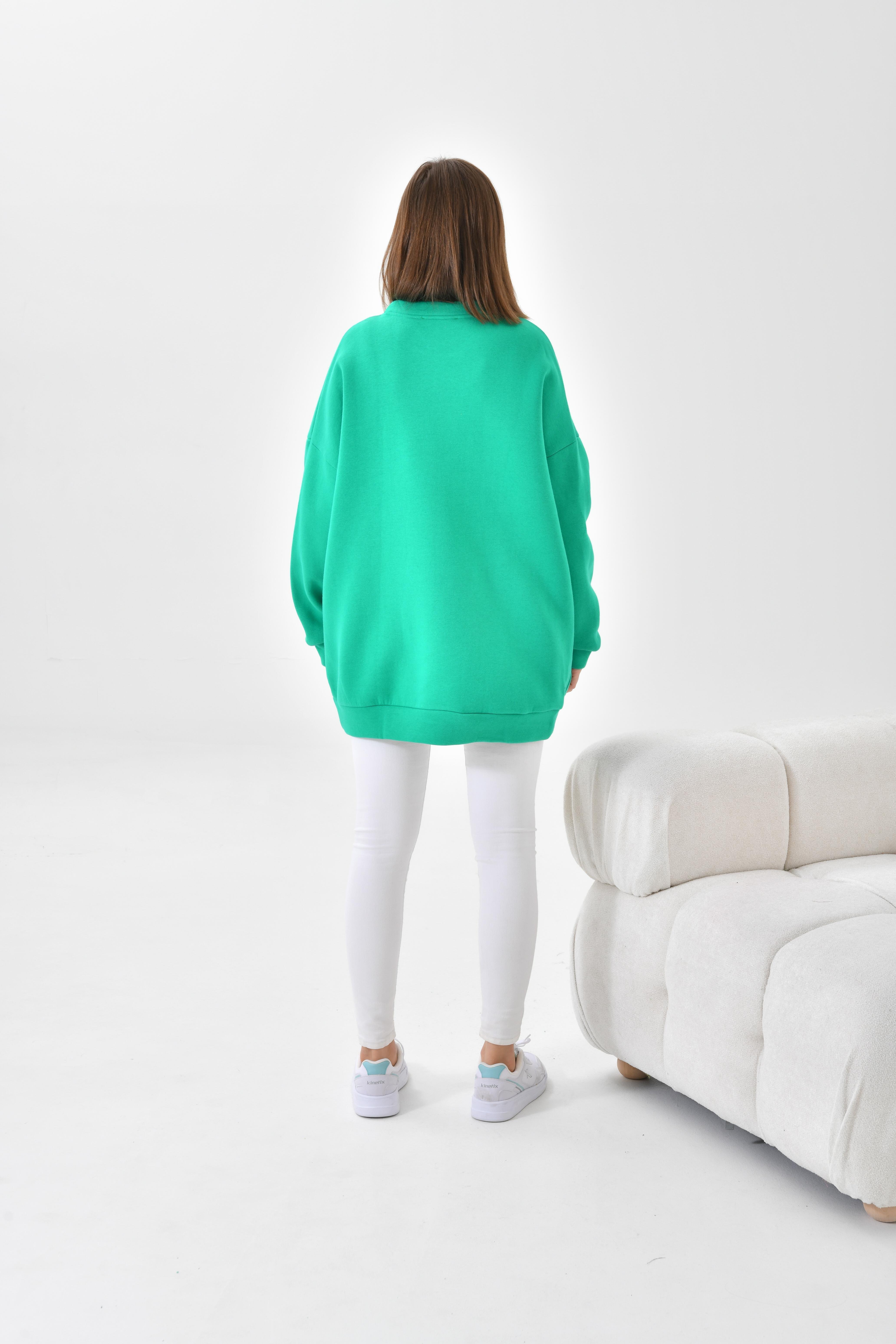Firoy Kadın Oversize 3 İp Şardonlu Sweatshirt  Benetton