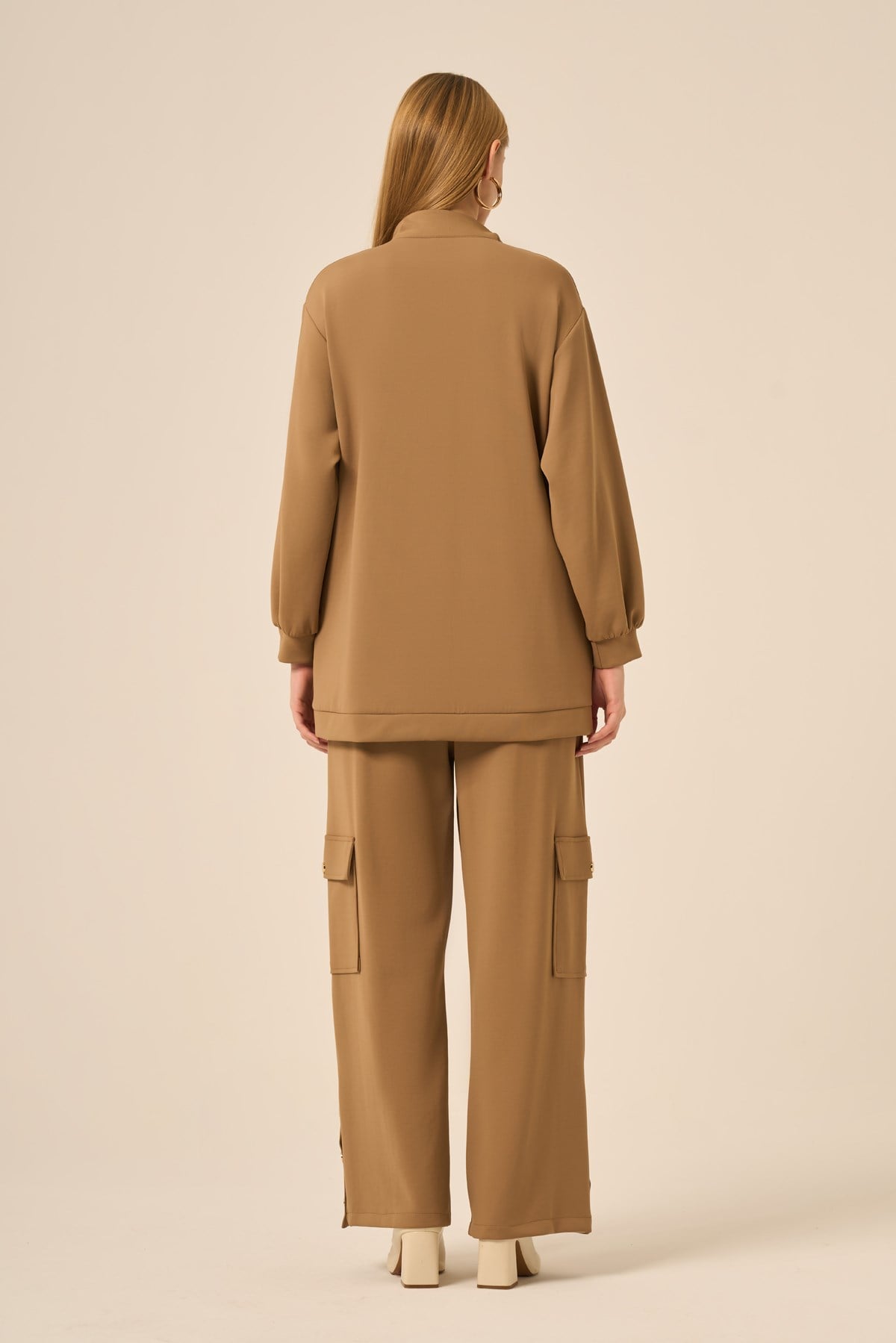 Firoy Kadın Royal Pantolonlu Takım  Camel