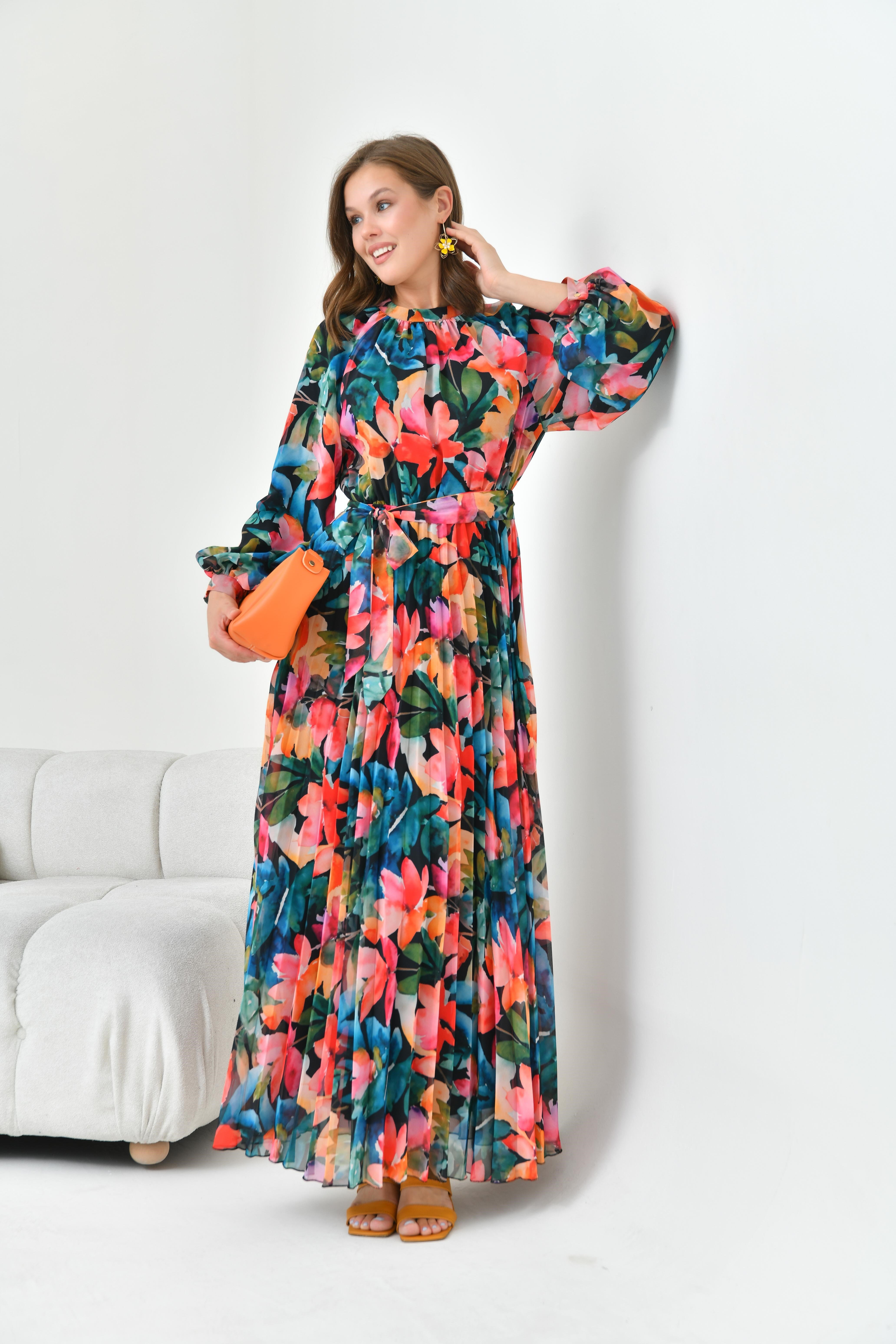 Firoy Kadın Şifon Elbise  Siyah