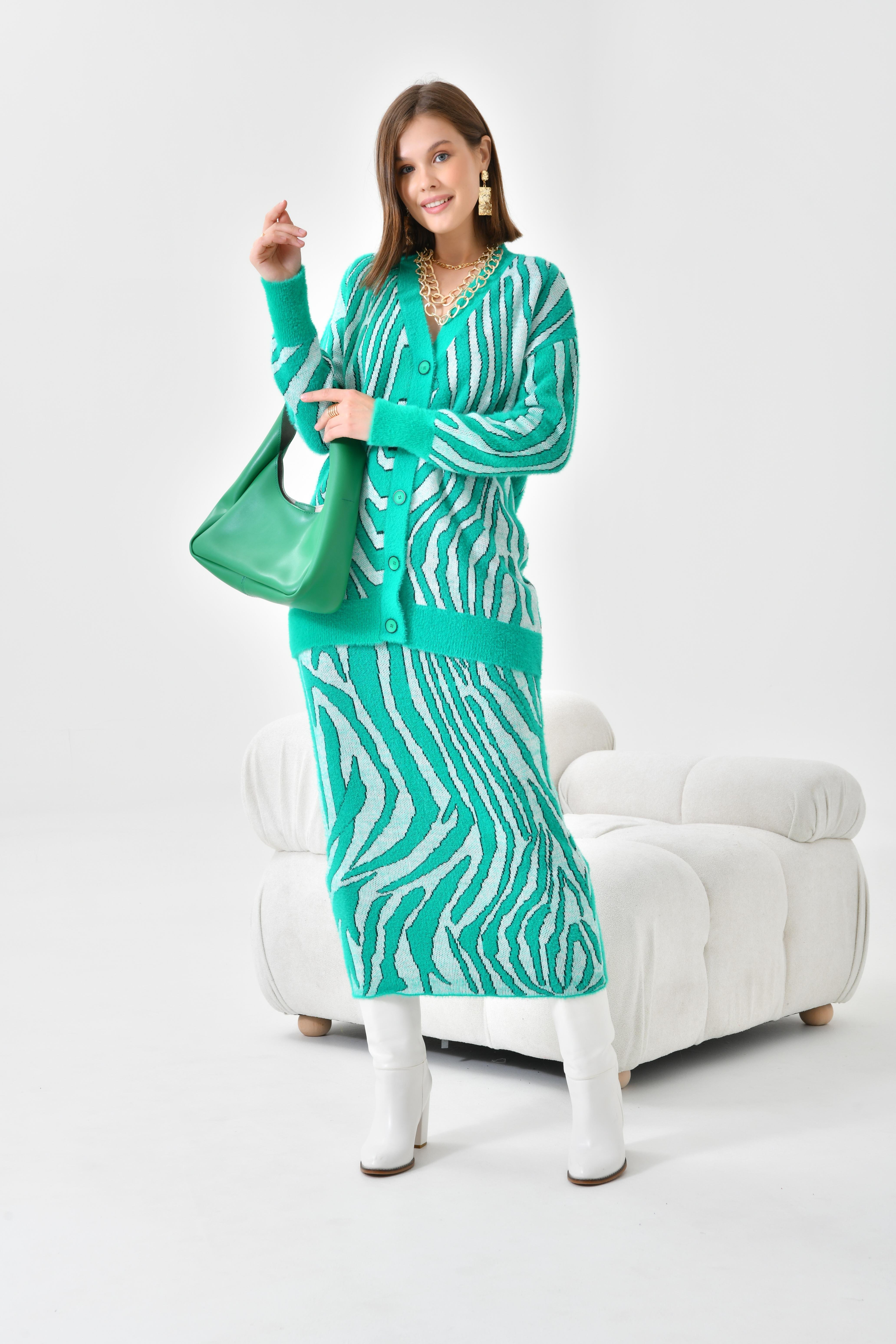 Firoy Kadın Zebra Desenli İkili Takım  Benetton