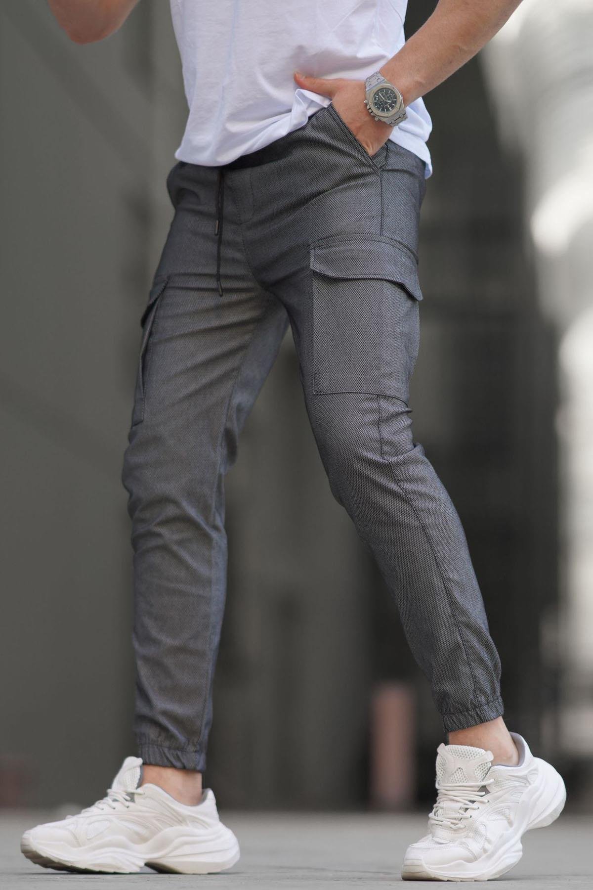 Men Anthracite Cargo Trousers 5463